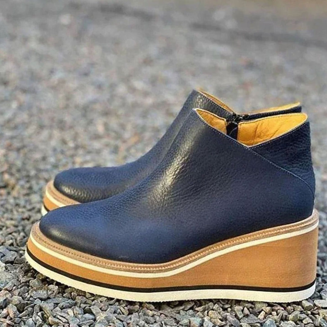 Women's Platform Wedge Slip-On Chelsea Boots - Blue