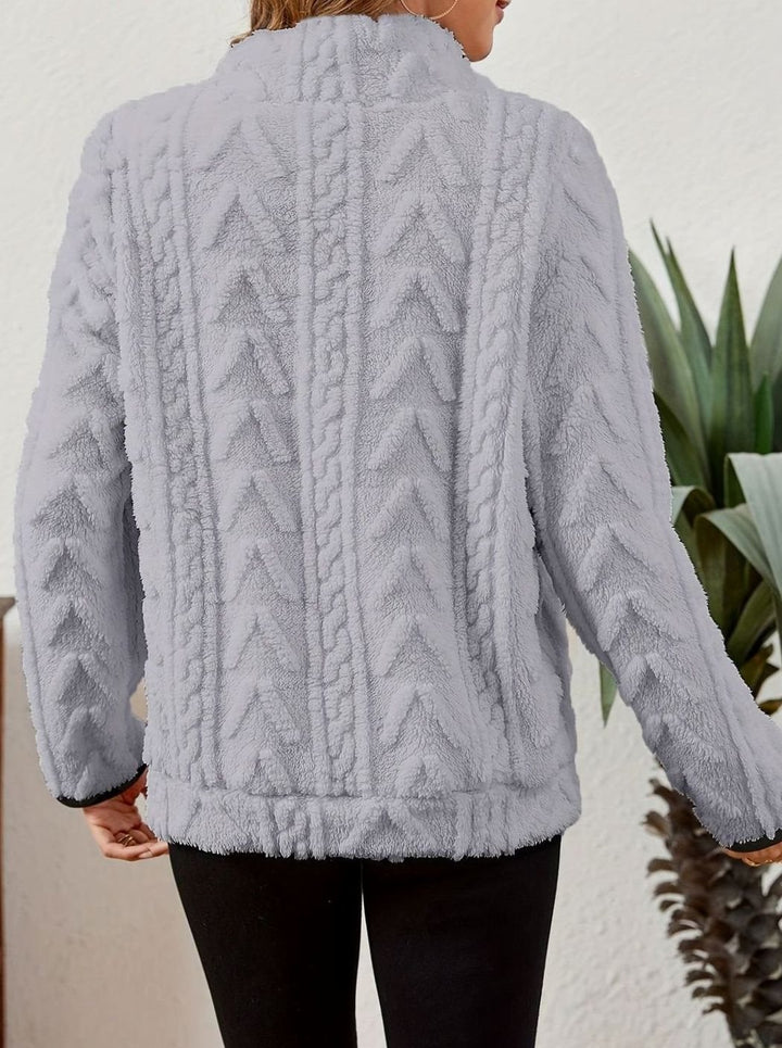 Women's Plush Half-Zip Kangaroo Pocket Pullover Sweater