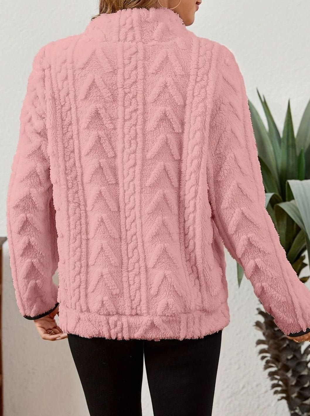 Women's Plush Half-Zip Kangaroo Pocket Pullover Sweater