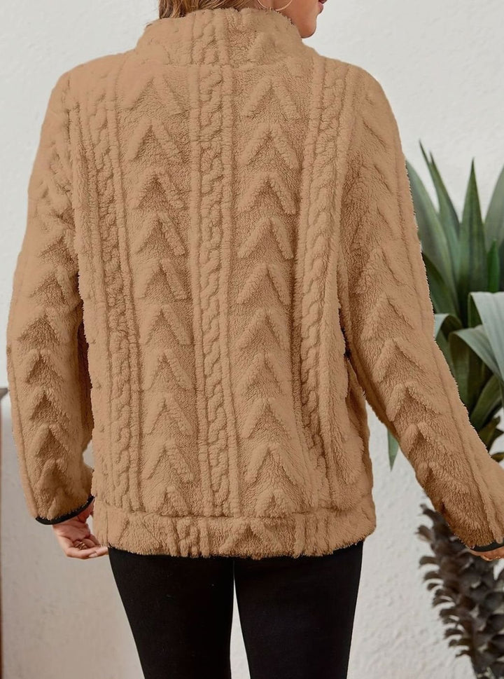 Women's Plush Half-Zip Kangaroo Pocket Pullover Sweater