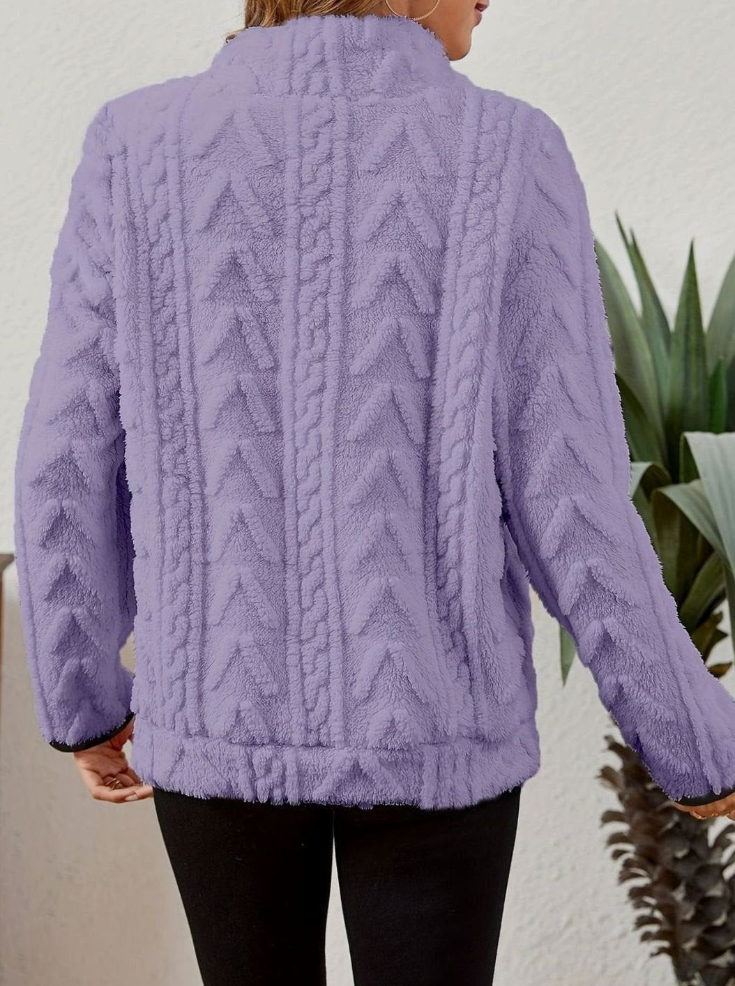 Women's Plush Half-Zip Kangaroo Pocket Pullover Sweater