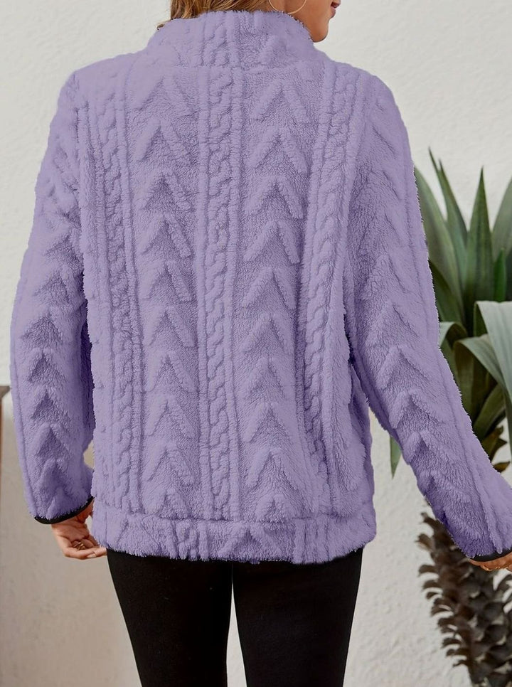 Women's Plush Half-Zip Kangaroo Pocket Pullover Sweater