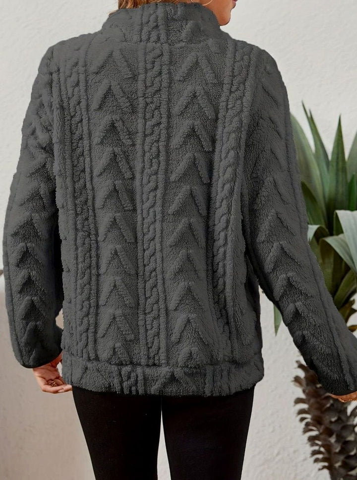 Women's Plush Half-Zip Kangaroo Pocket Pullover Sweater