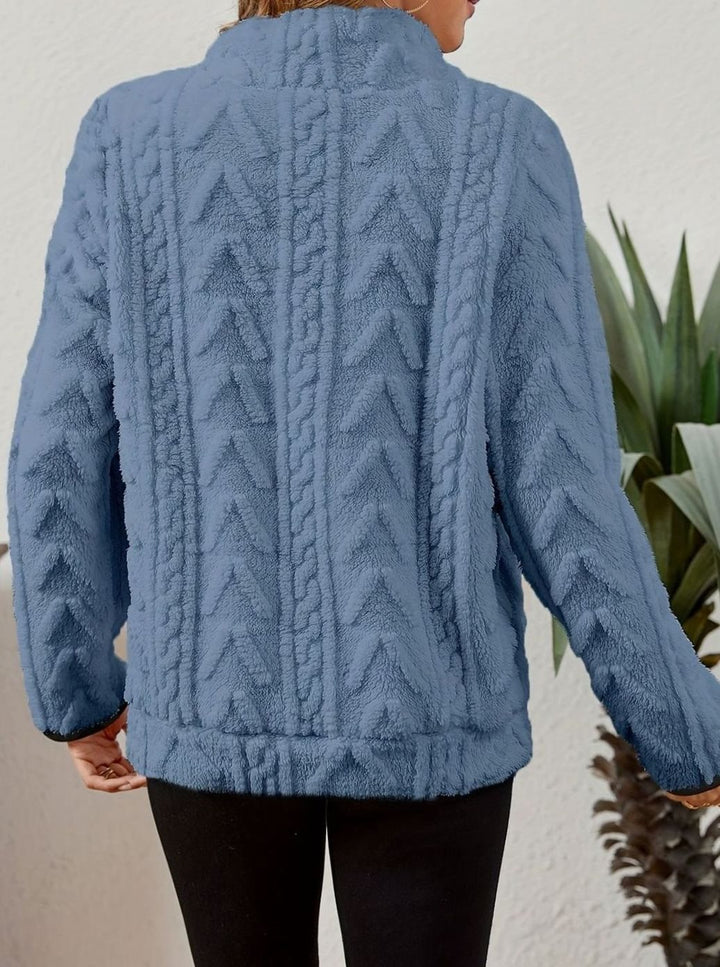 Women's Plush Half-Zip Kangaroo Pocket Pullover Sweater