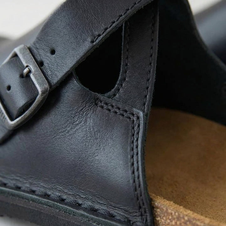 Women's Premium Leather Slip-On Clogs