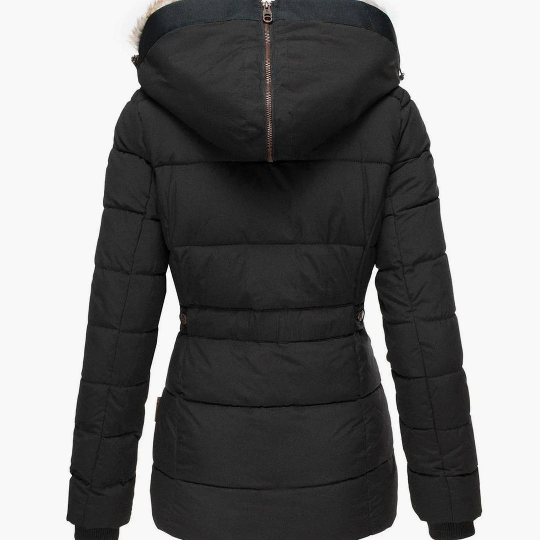 Women's Quilted Faux Fur Hood Insulated Puffer Jacket