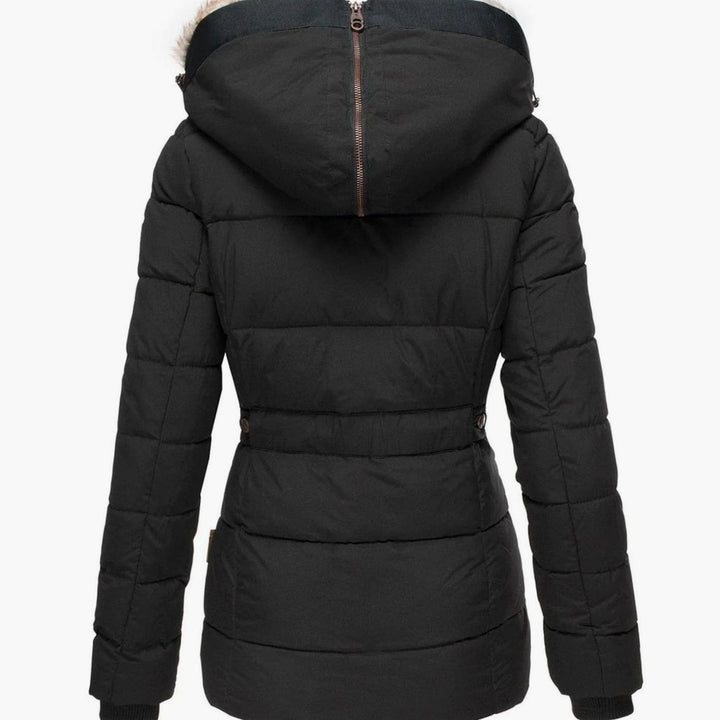 Women's Quilted Faux Fur Hood Insulated Puffer Jacket