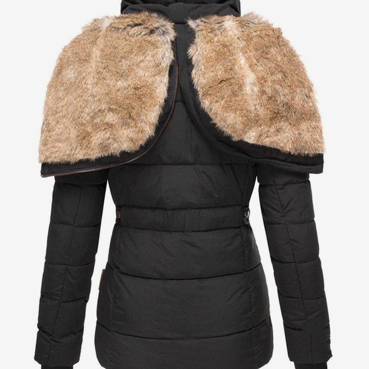 Women's Quilted Faux Fur Hood Insulated Puffer Jacket
