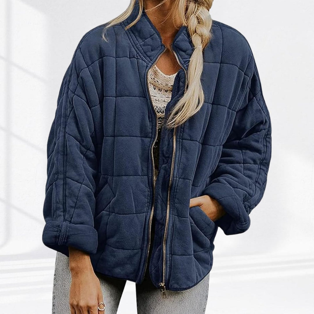Women's Quilted Jacket Zip-Up Stand-Collar Puffer Coat