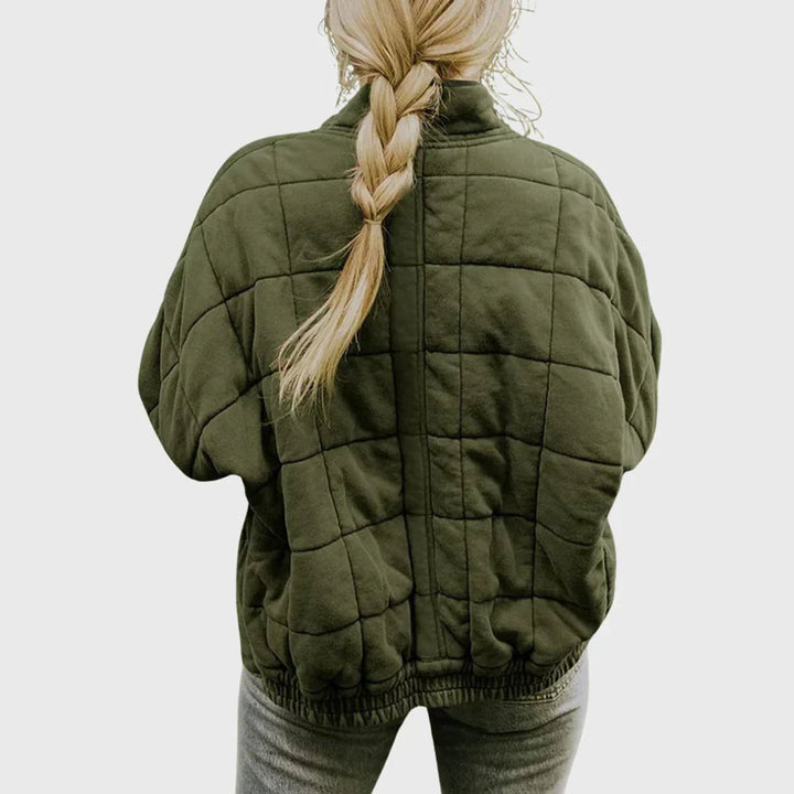 Women's Quilted Jacket Zip-Up Stand-Collar Puffer Coat