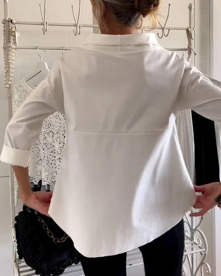 Women's Relaxed-Fit Cowl Bateau Neck 3/4 Sleeve Casual Top