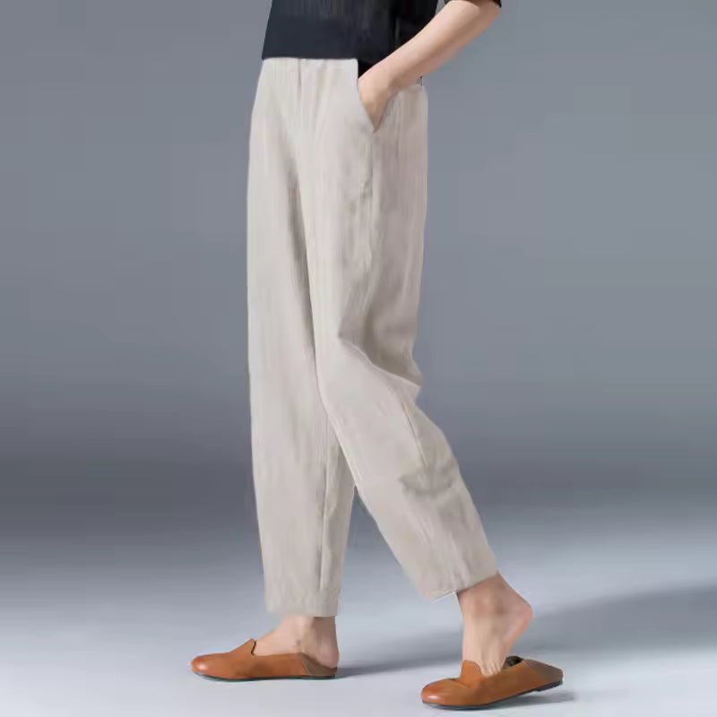 Women's Relaxed-Fit Elastic-Waist Tapered Ankle Pants