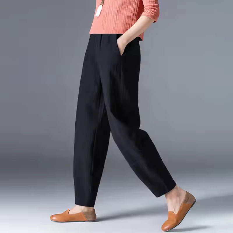 Women's Relaxed-Fit Elastic-Waist Tapered Ankle Pants