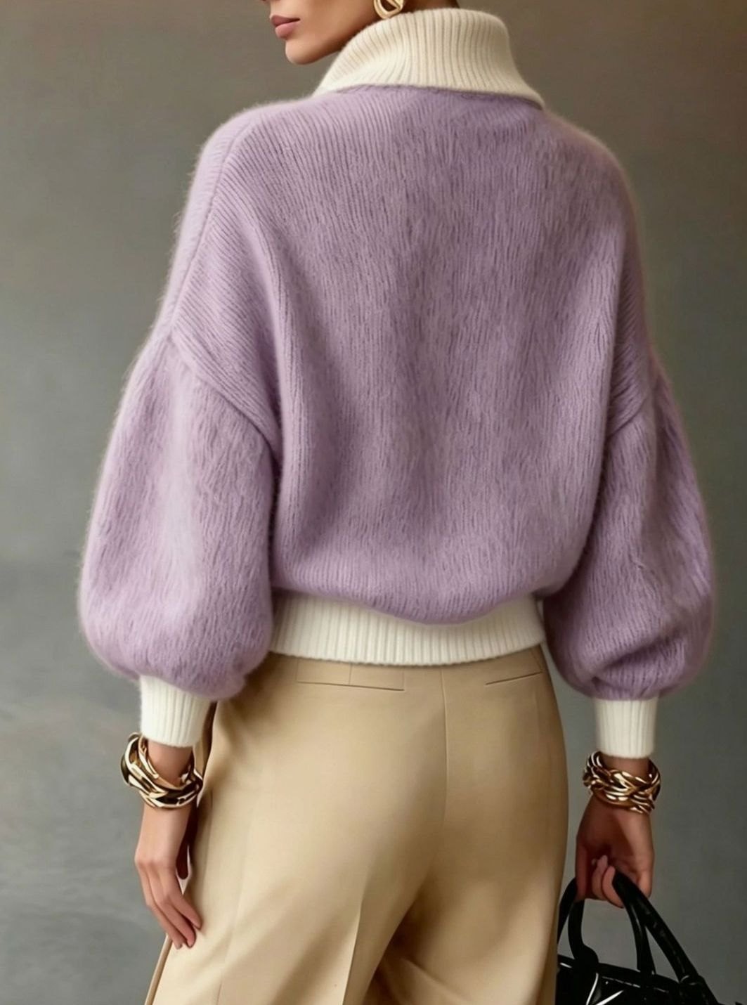 Women's Relaxed-Fit Half-Zip Pullover Sweater
