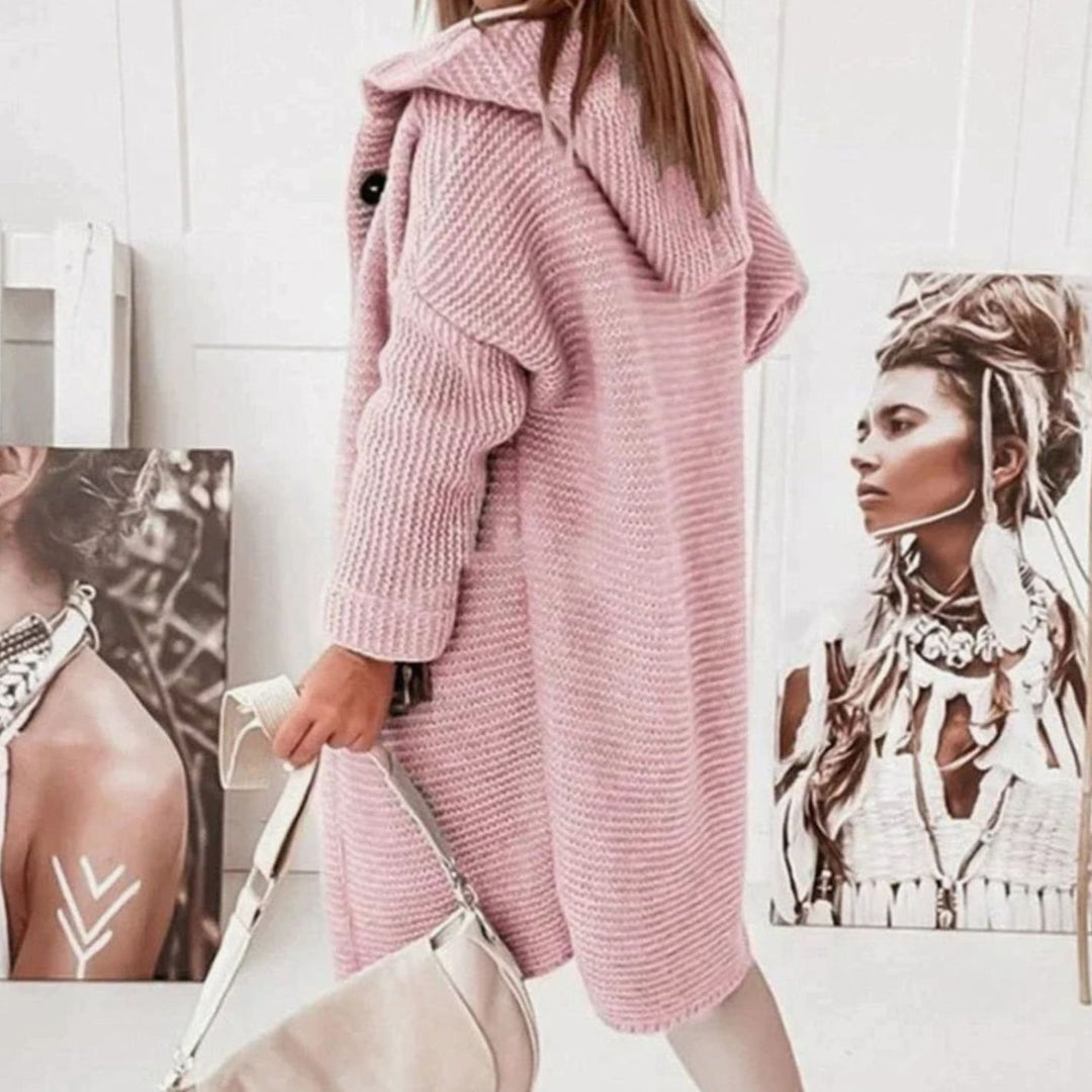 Women's Relaxed-Fit Hooded Knit Cardigan Jacket