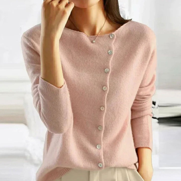 Women's Relaxed Fit Knit Button Front Cardigan Sweater - Pink