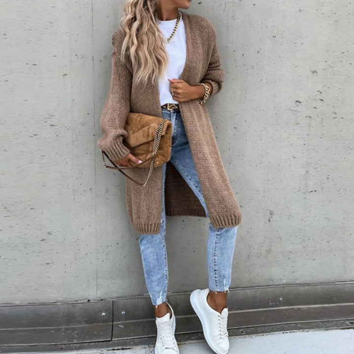 Women's Relaxed-Fit Long Open Front Cardigan Sweater
