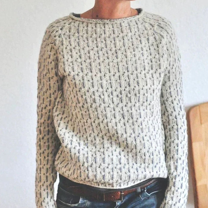 Women's Relaxed-Fit Round Neck Long Sleeve Knit Sweater