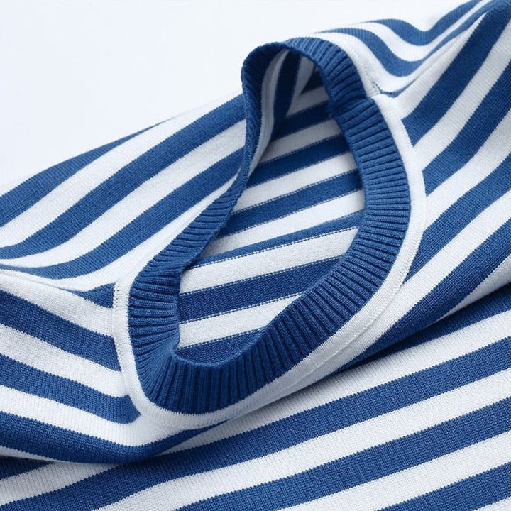 Women's Relaxed-Fit Striped Long Sleeve Crewneck Sweater