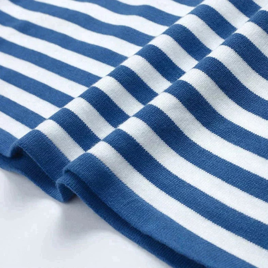 Women's Relaxed-Fit Striped Long Sleeve Crewneck Sweater