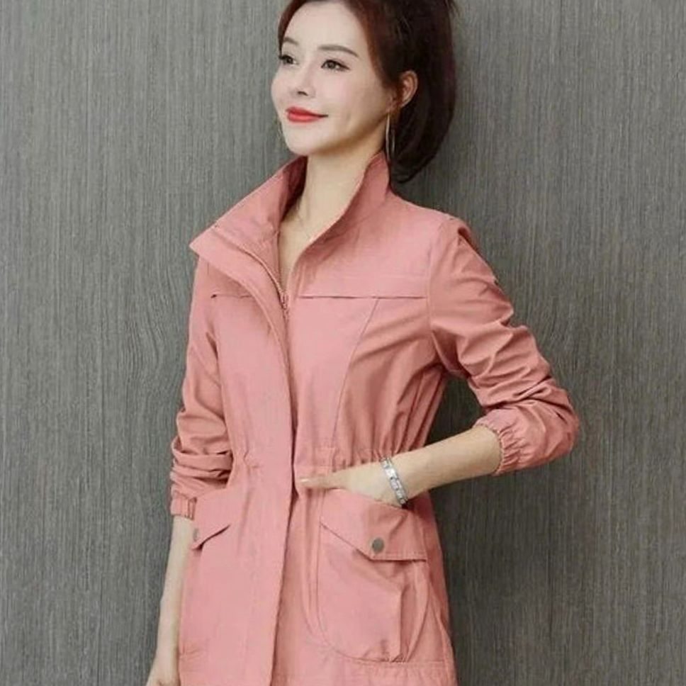 Women's Relaxed-Fit Waterproof Adjustable-Waist Trench Coat - Pink