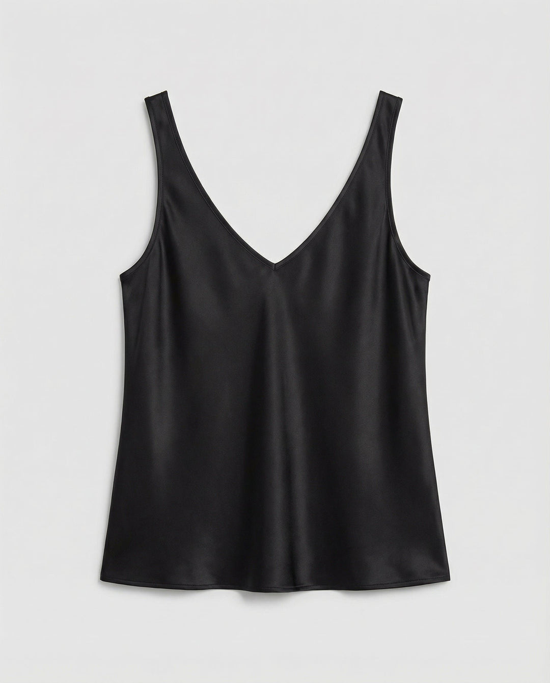 Women's Relaxed V-Neck Wide-Strap Satin Camisole Top