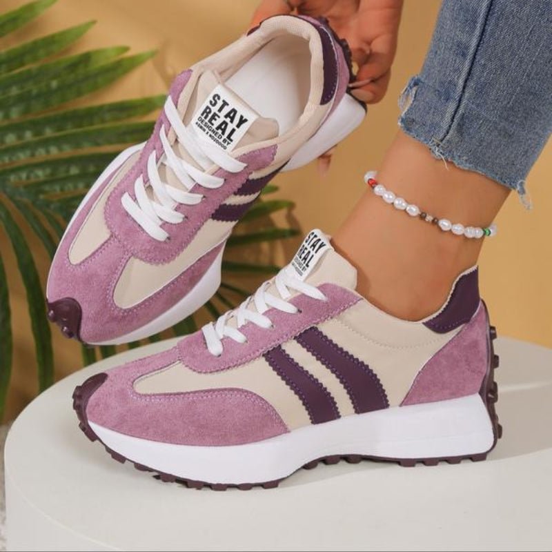 Women's Retro Platform Chunky Lace-Up Sneakers