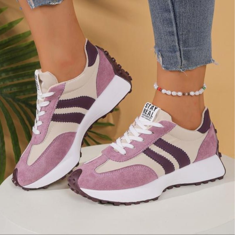 Women's Retro Platform Chunky Lace-Up Sneakers