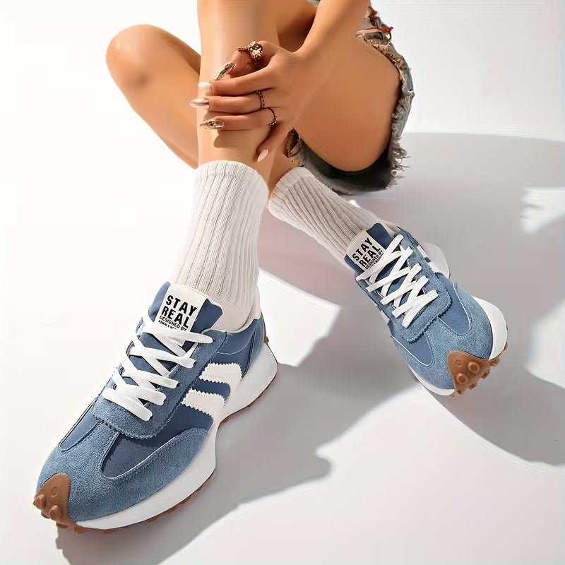Women's Retro Platform Chunky Lace-Up Sneakers