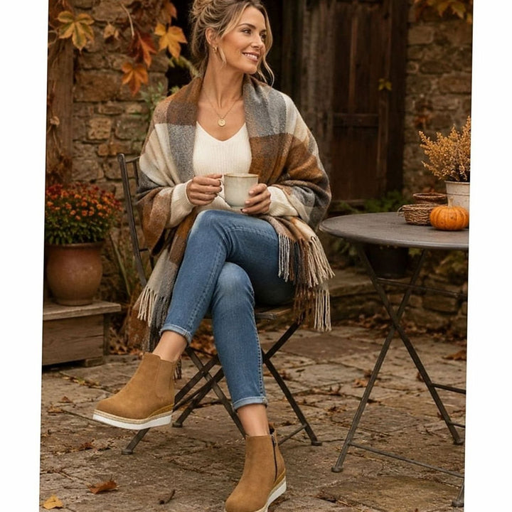 Women's Suede Wedge Side-Zip Chelsea Ankle Boots