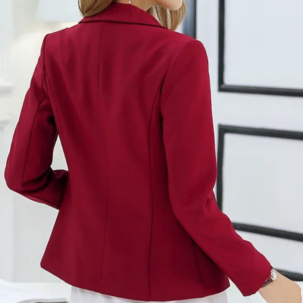 Women's Tailored Slim-Fit Single-Button Office Blazer