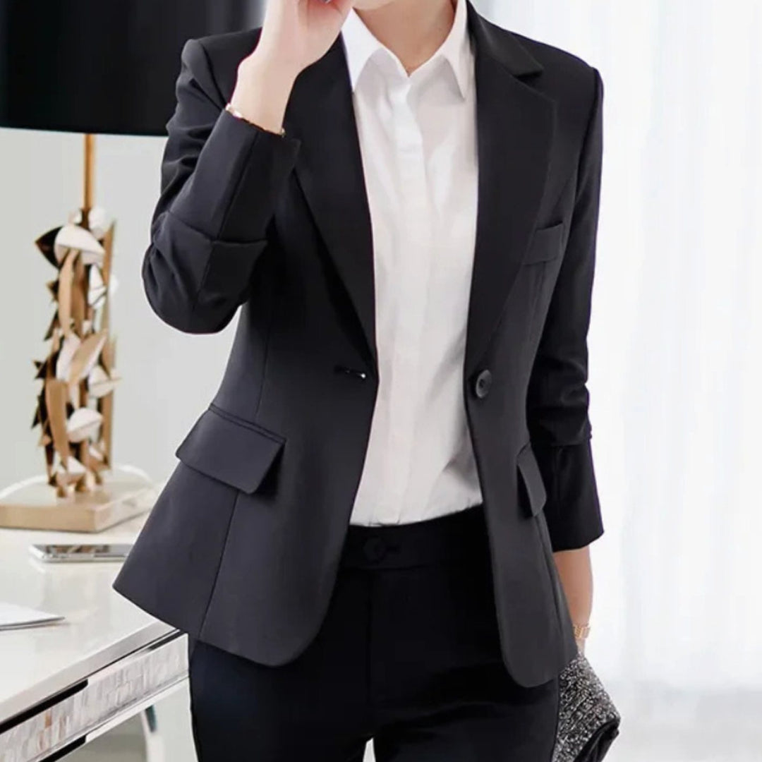 Women's Tailored Slim-Fit Single-Button Office Blazer