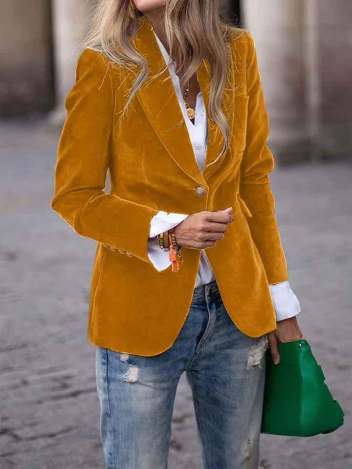 Women's Vest Velvet Single-Button Blazer Jacket