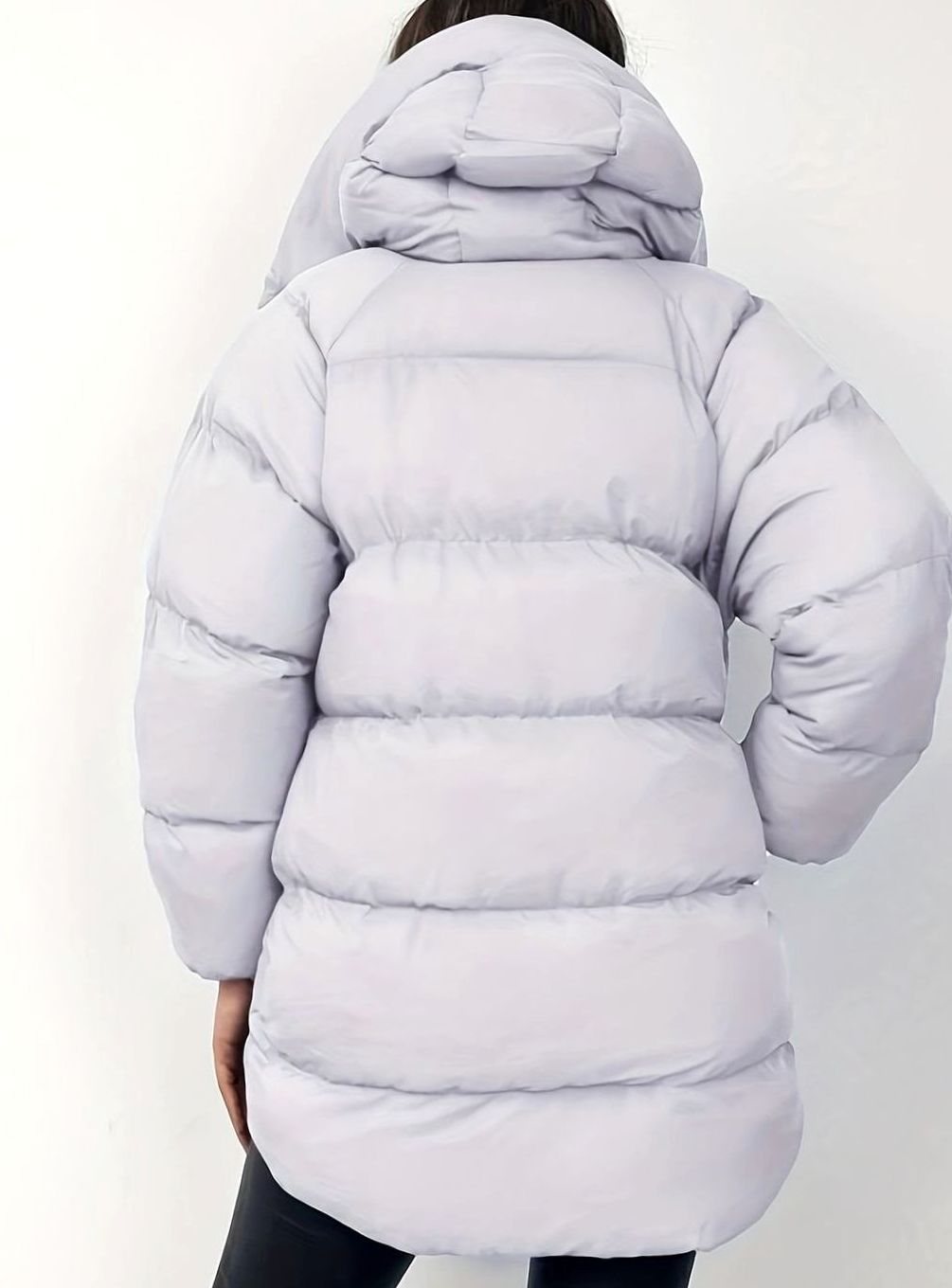 Women's Warm Puffer Jacket Zip-Up Stand-Collar Winter Coat