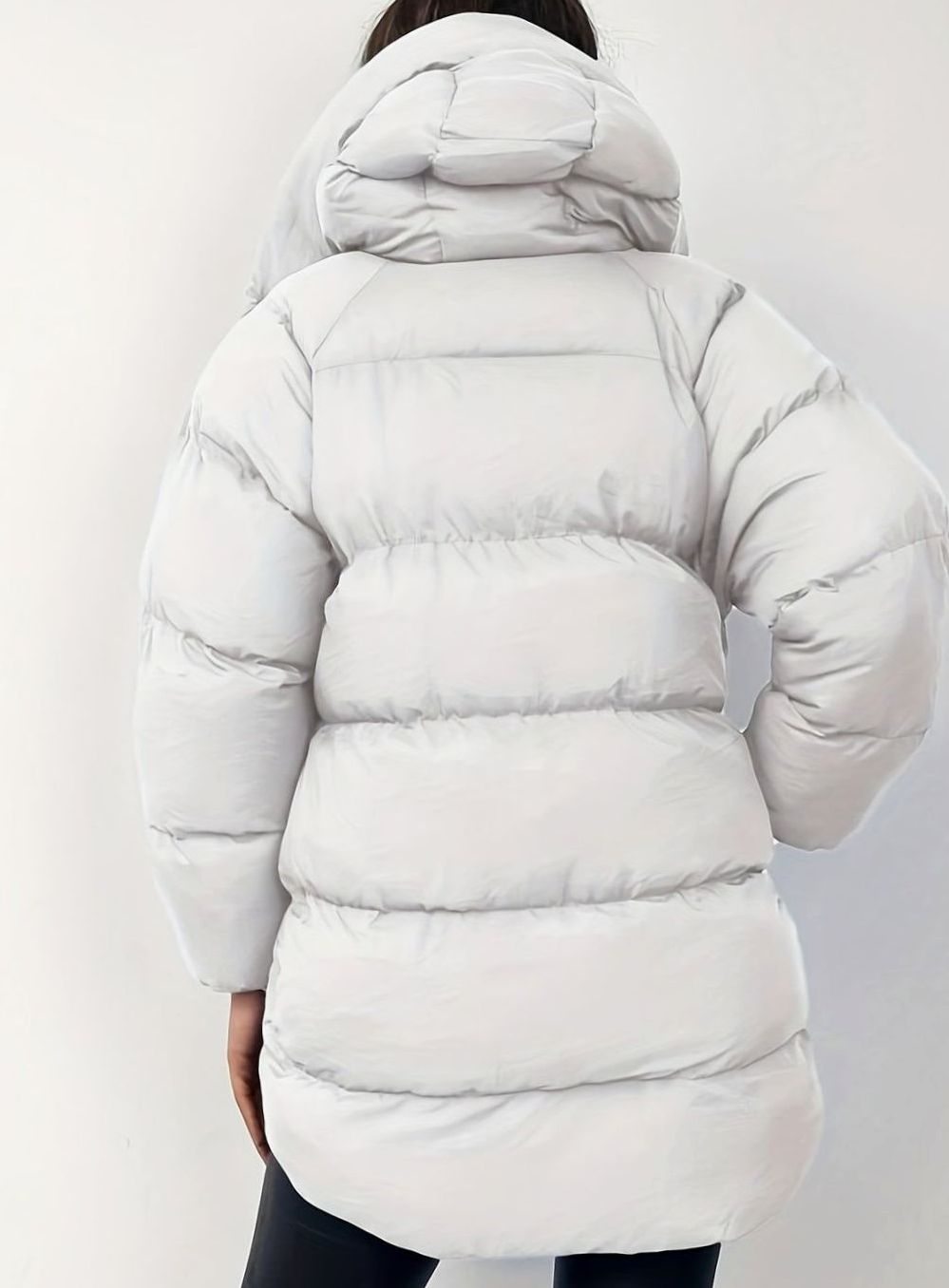 Women's Warm Puffer Jacket Zip-Up Stand-Collar Winter Coat