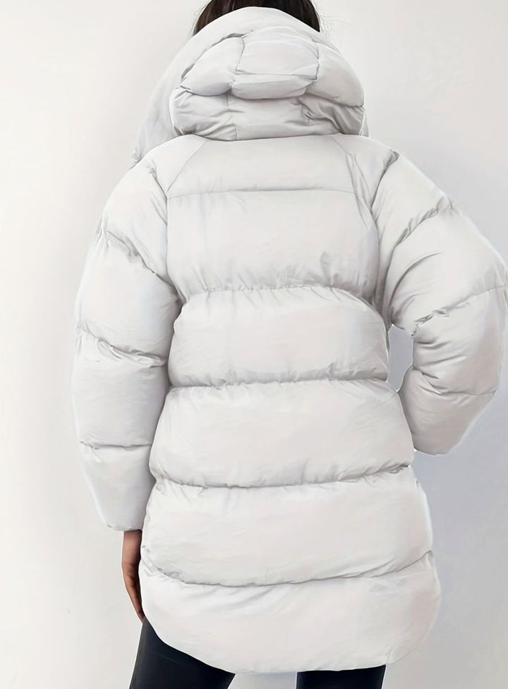Women's Warm Puffer Jacket Zip-Up Stand-Collar Winter Coat