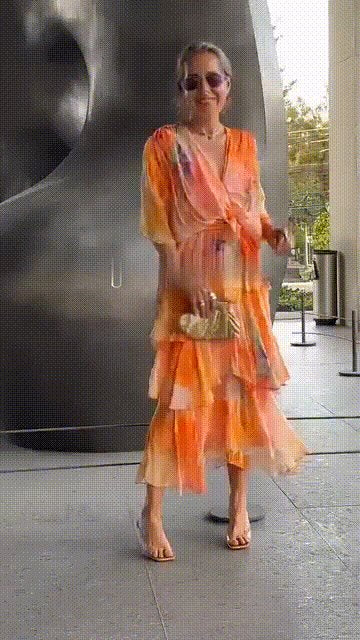 Women's Watercolor Floral Tiered Chiffon Wrap Maxi Dress