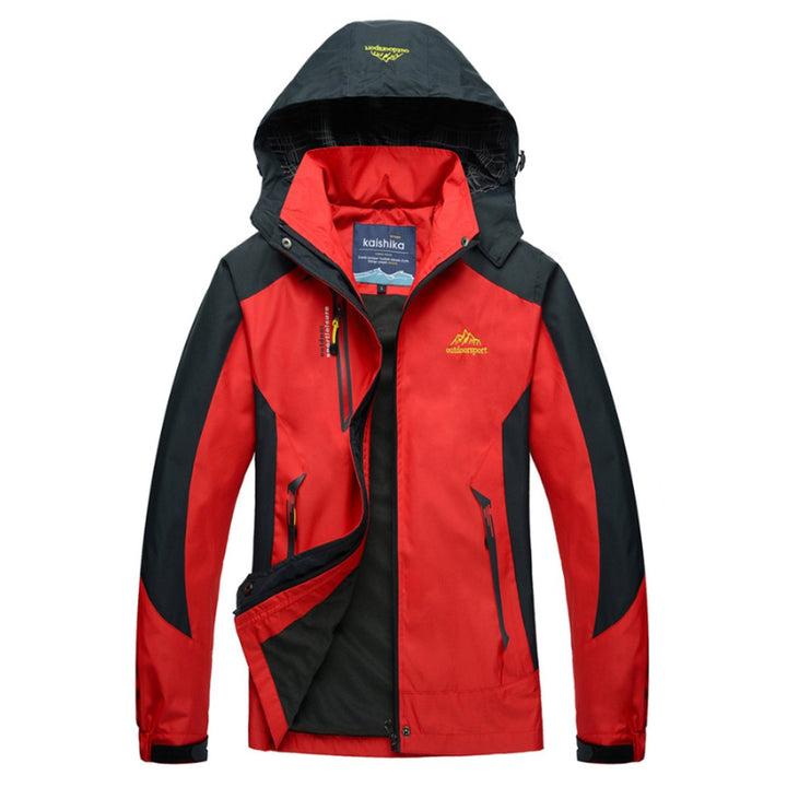 Women's Waterproof Hooded Outdoor Shell Quilted Jacket - Red