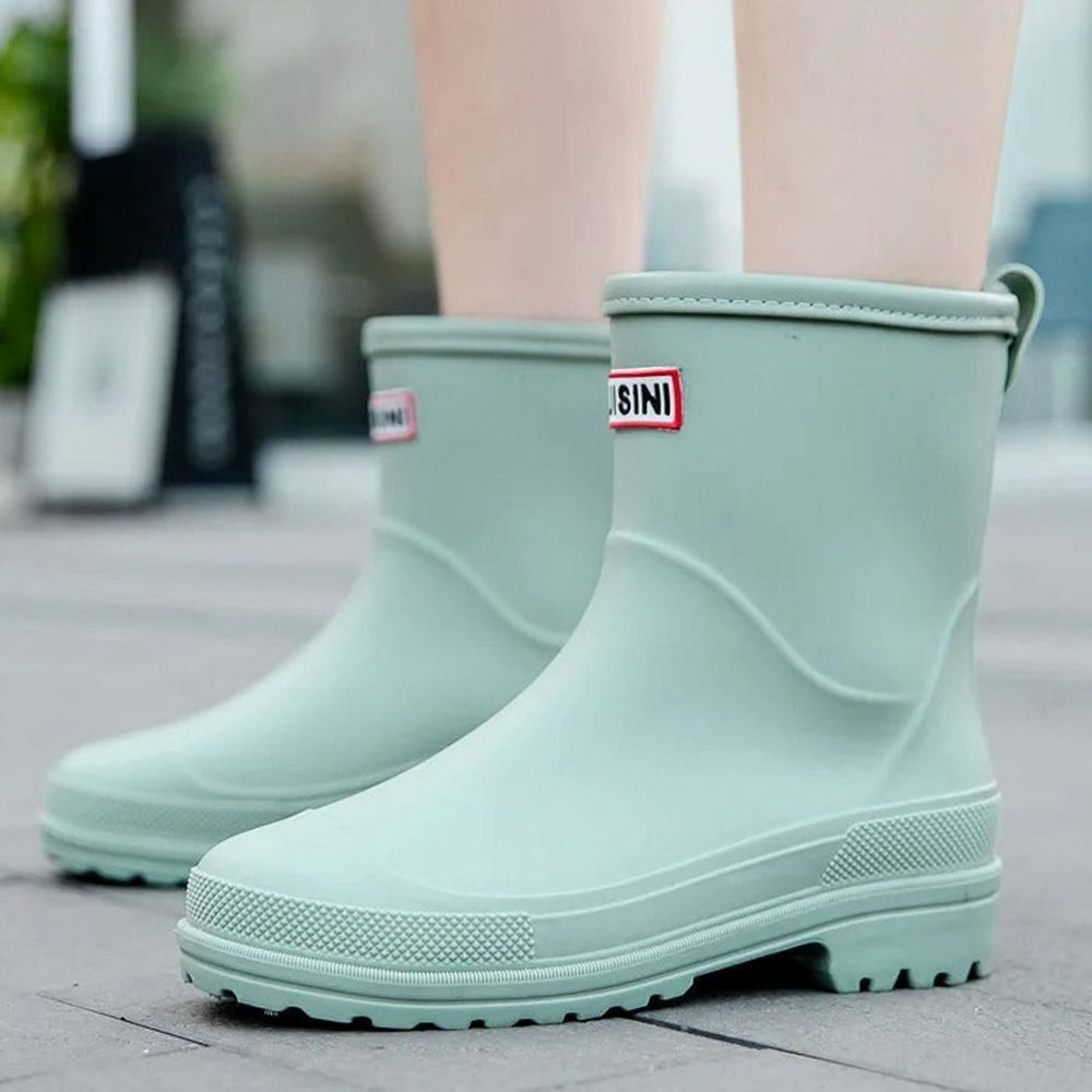 Women's Waterproof Slip-On Mid-Calf Rain Boots