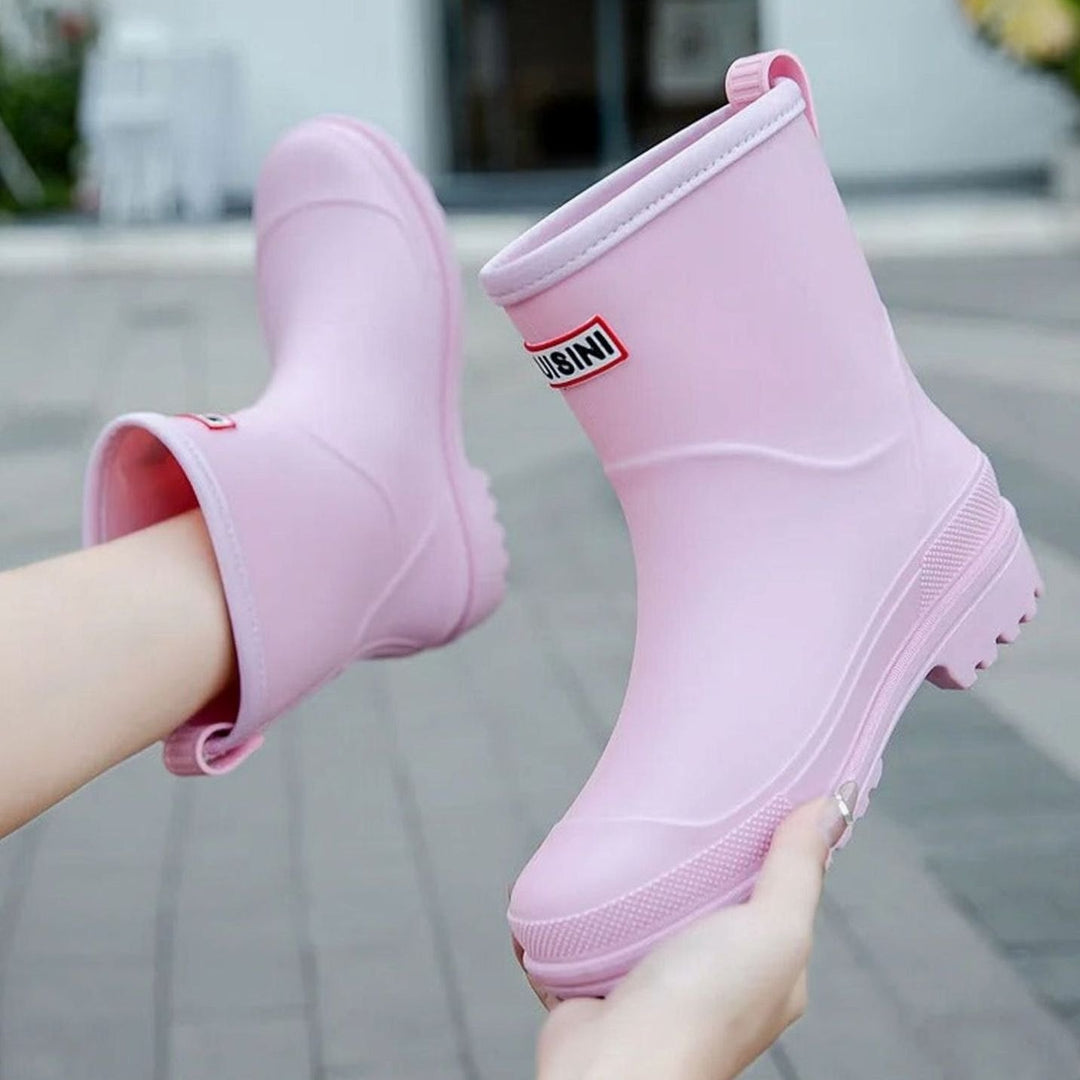 Women's Waterproof Slip-On Mid-Calf Rain Boots