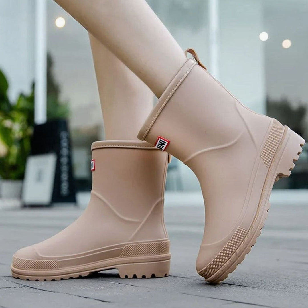 Women's Waterproof Slip-On Mid-Calf Rain Boots