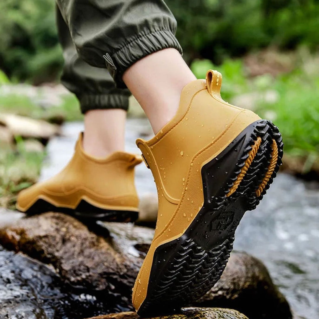 Women's Waterproof Slip-On Rain Boots Rubber Ankle Chelsea