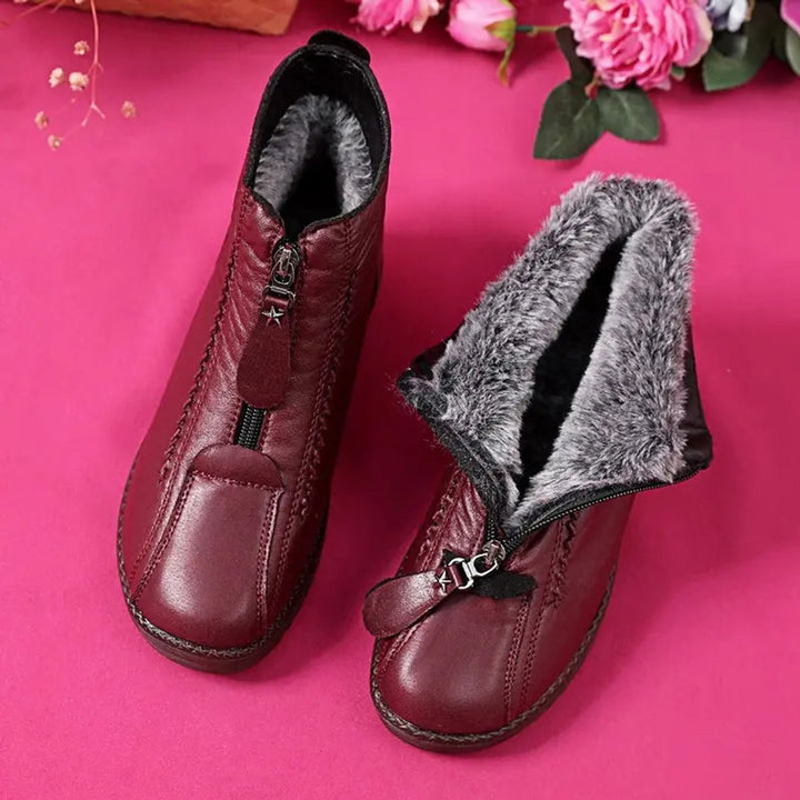 Women's Waterproof Slip-Resistant Leather Ankle Boots