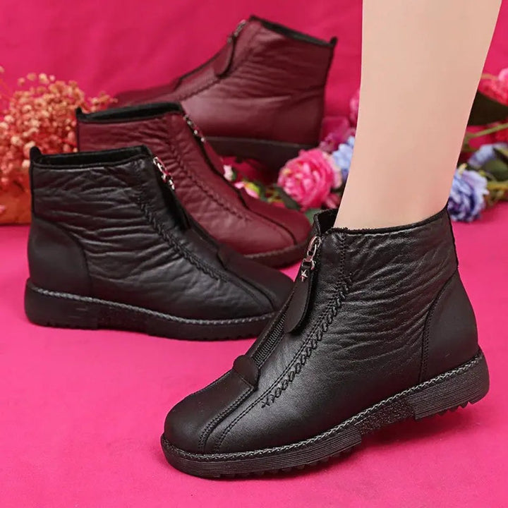 Women's Waterproof Slip-Resistant Leather Ankle Boots