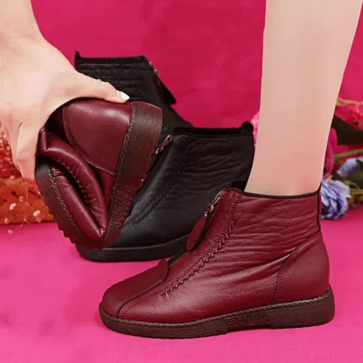 Women's Waterproof Slip-Resistant Leather Ankle Boots