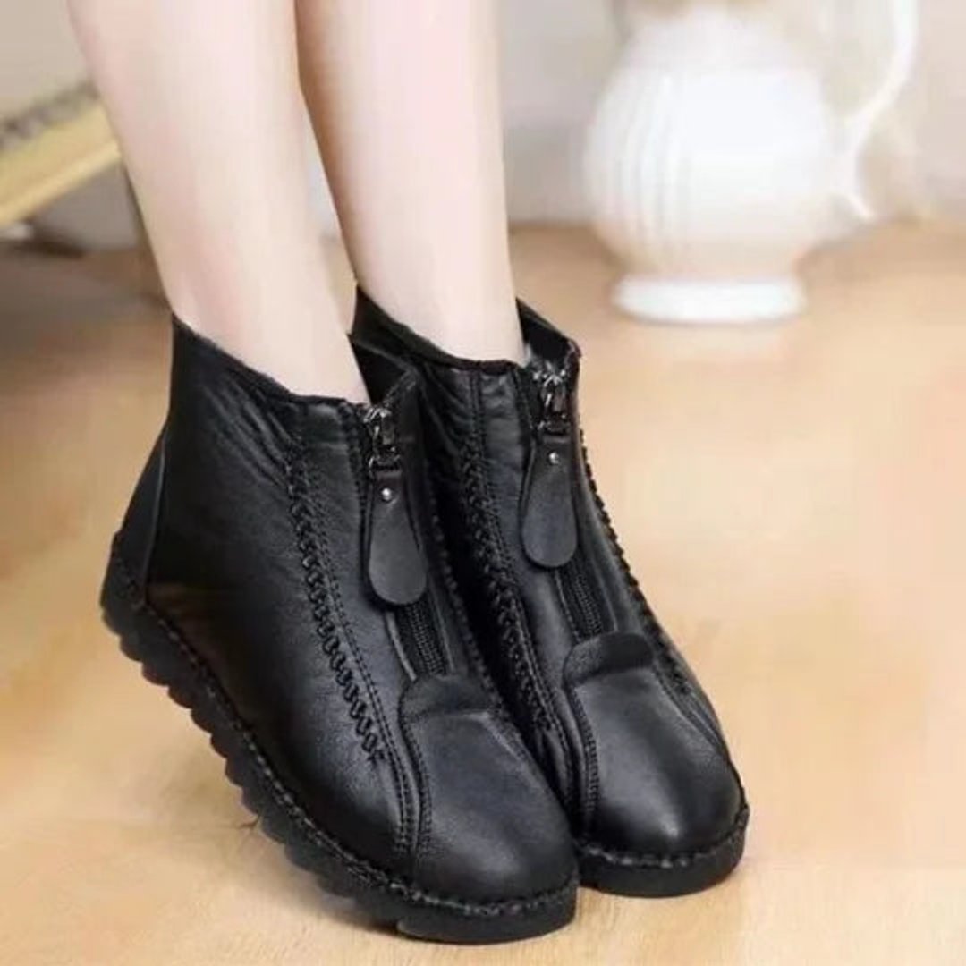 Women's Waterproof Slip-Resistant Leather Ankle Boots