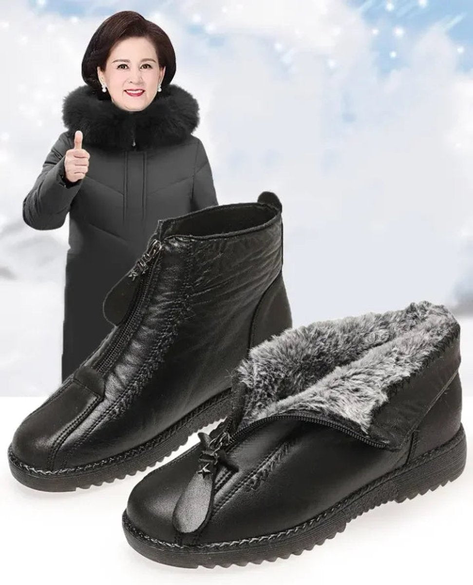Women's Waterproof Slip-Resistant Leather Ankle Boots